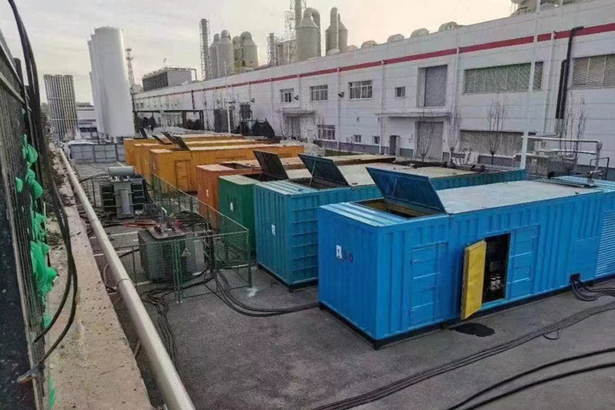 港北发电机租赁施工现场